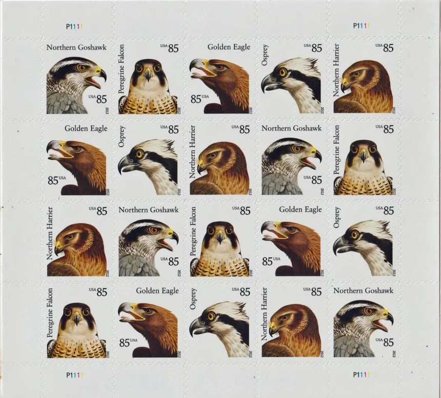 Birds Of Prey 85 cent FOREVER STAMPS ( 5 Sheets ) 100 Stamps