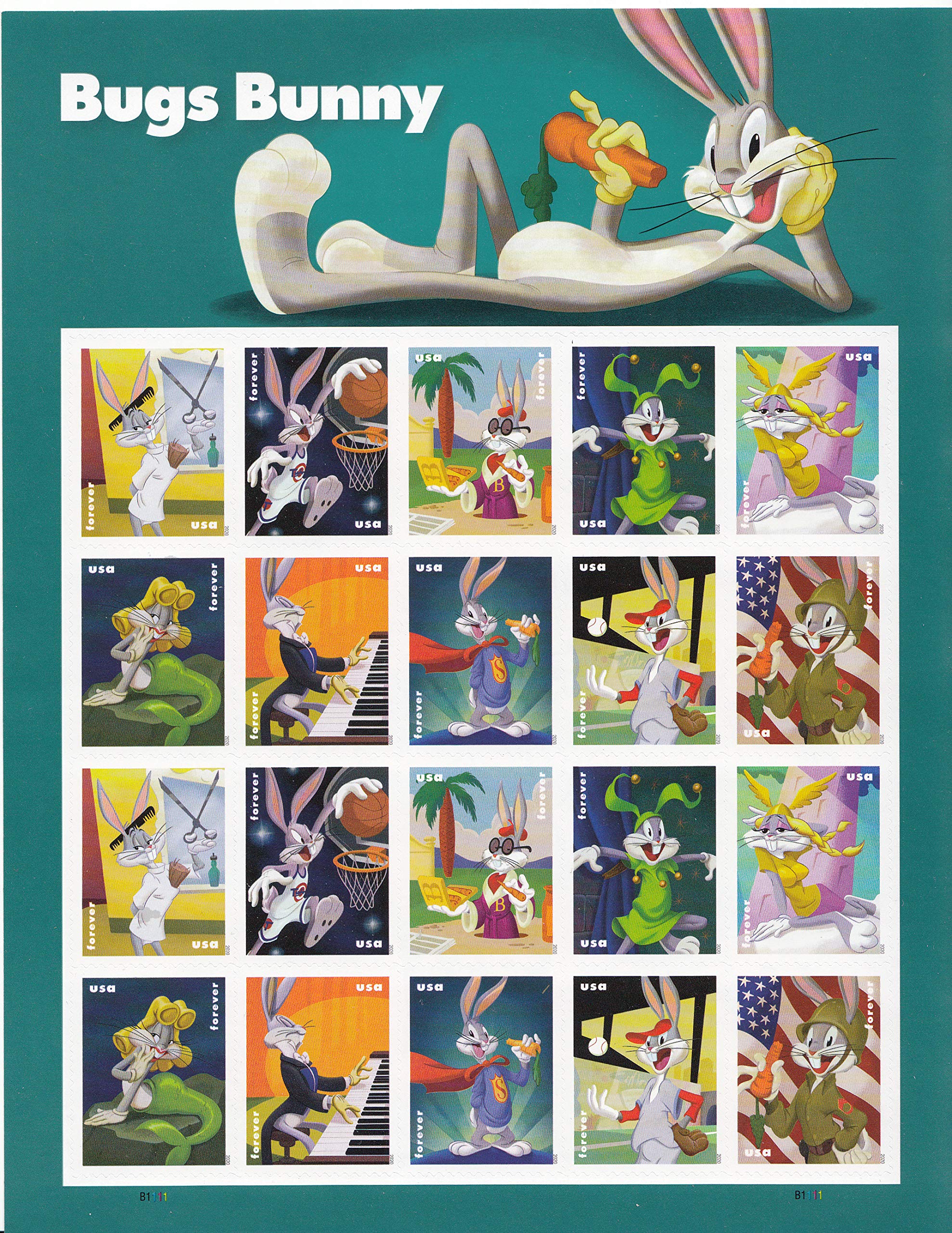 Bugs Bunny Forever Stamp (5 Sheets ) 100 stamps