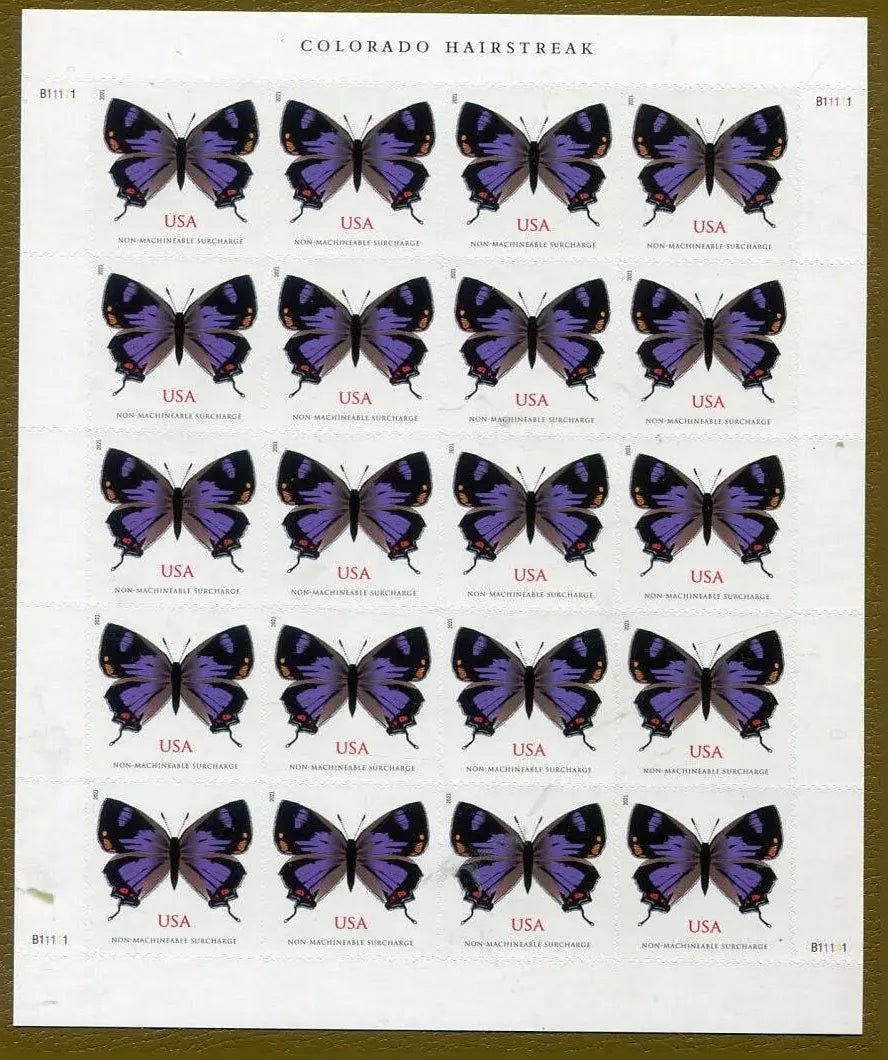 Colorado Hairstreak Non Machinable Stamps (5 sheets) 100 Stamps