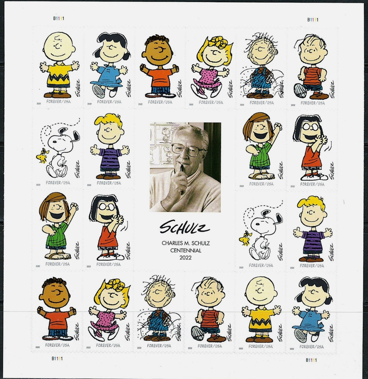 Charlie Brown Forever Stamp (5 Sheets ) 100 stamps