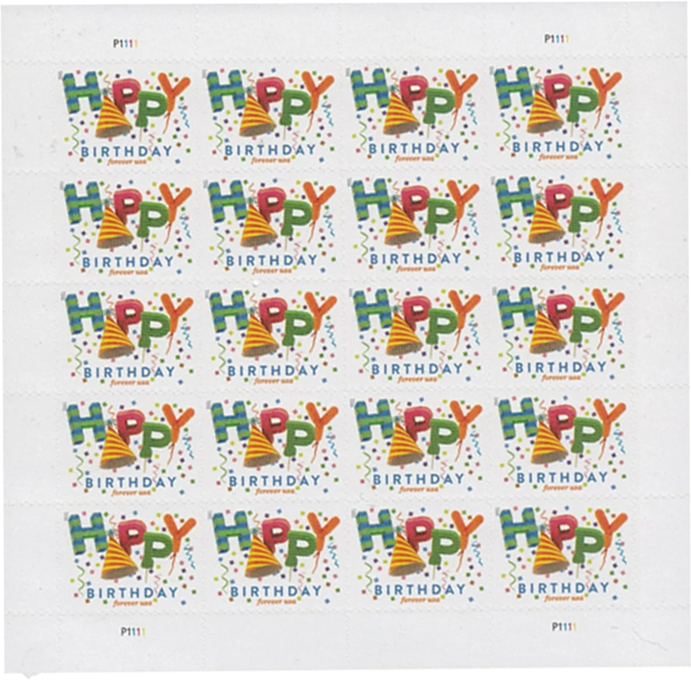 Happy Birthday Forever Stamp           (5 Sheets ) 100 stamps Discounted Forever Stamps