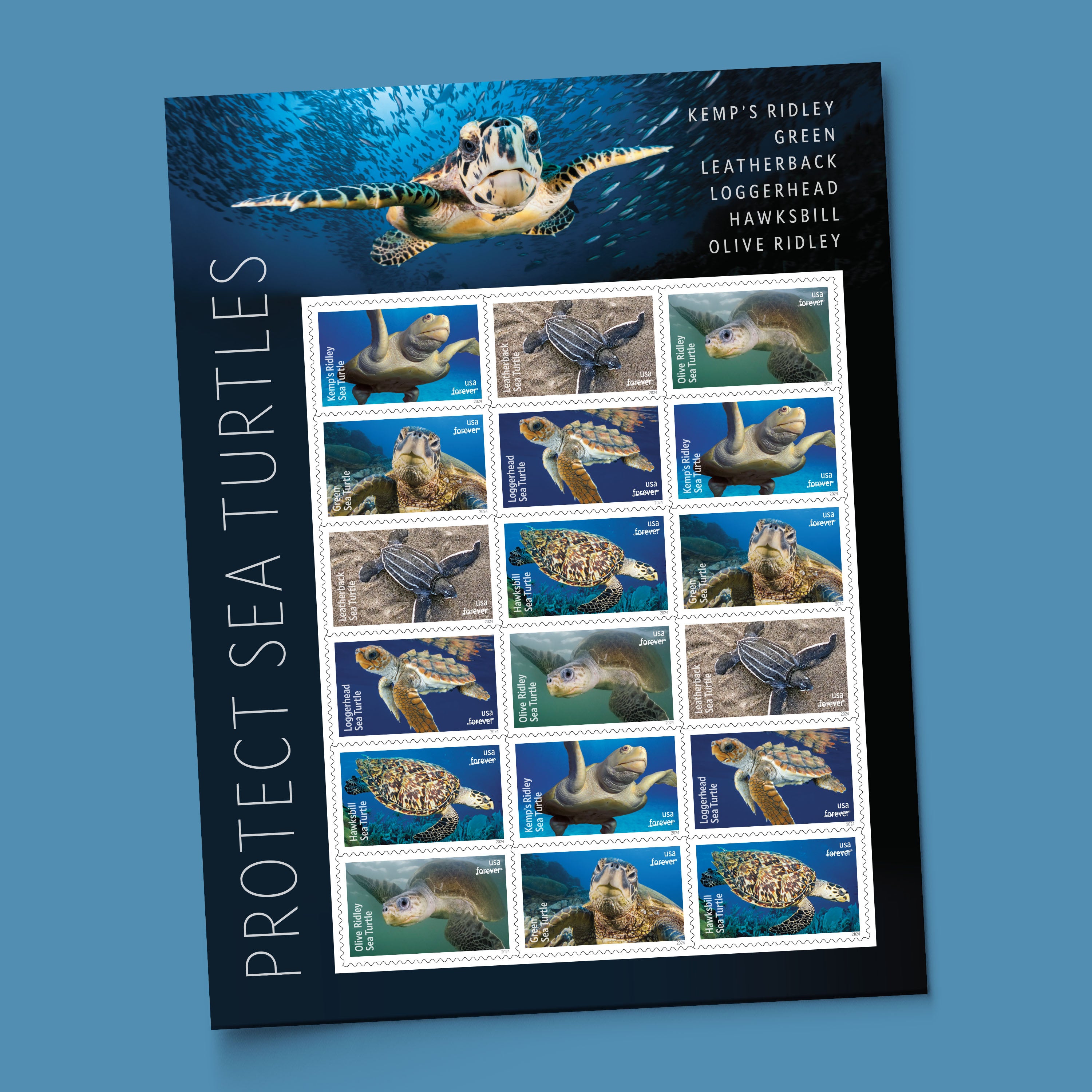 Protect Sea Turtles Forever Stamp (5 Sheets ) 90 stamps