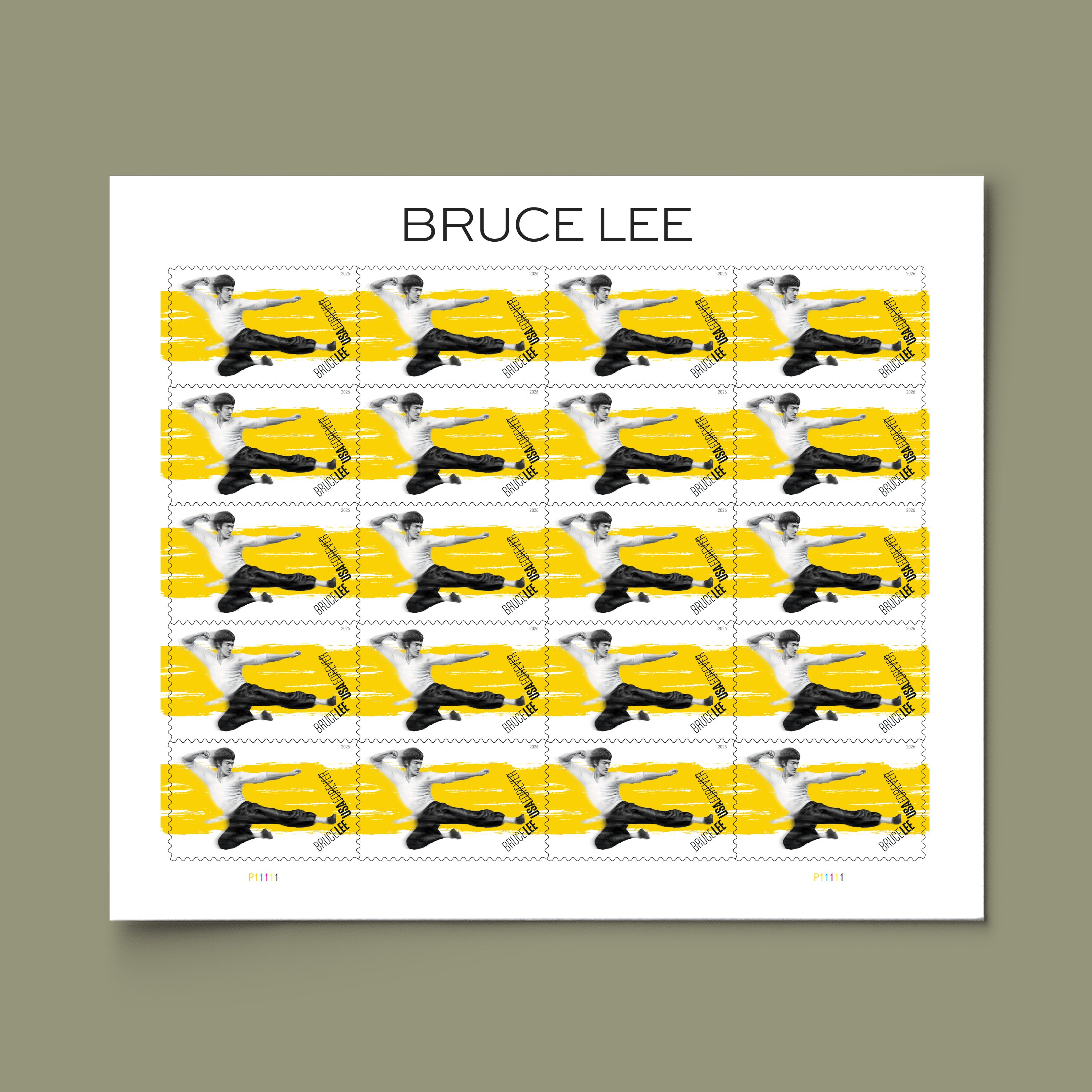 BRUCE LEE SHEET FOREVER STAMPS ( 5 Sheets ) 100 Stamps
