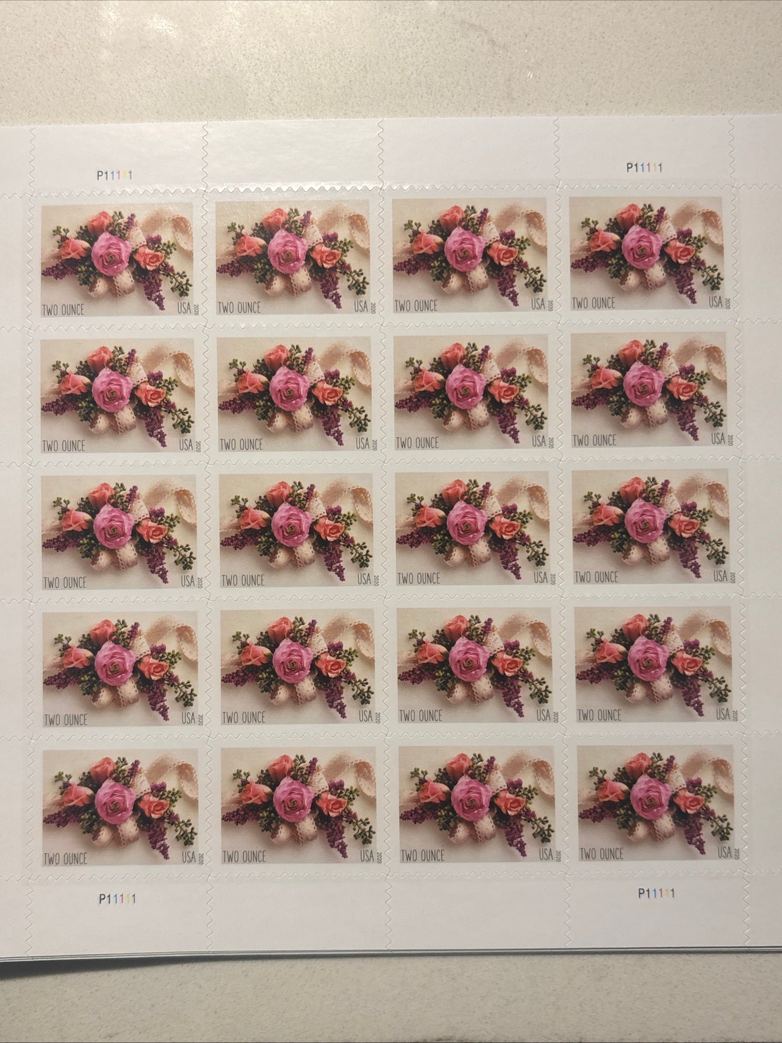 Garden Corsage Two Ounce Stamp (5 Sheets ) 100 stamps