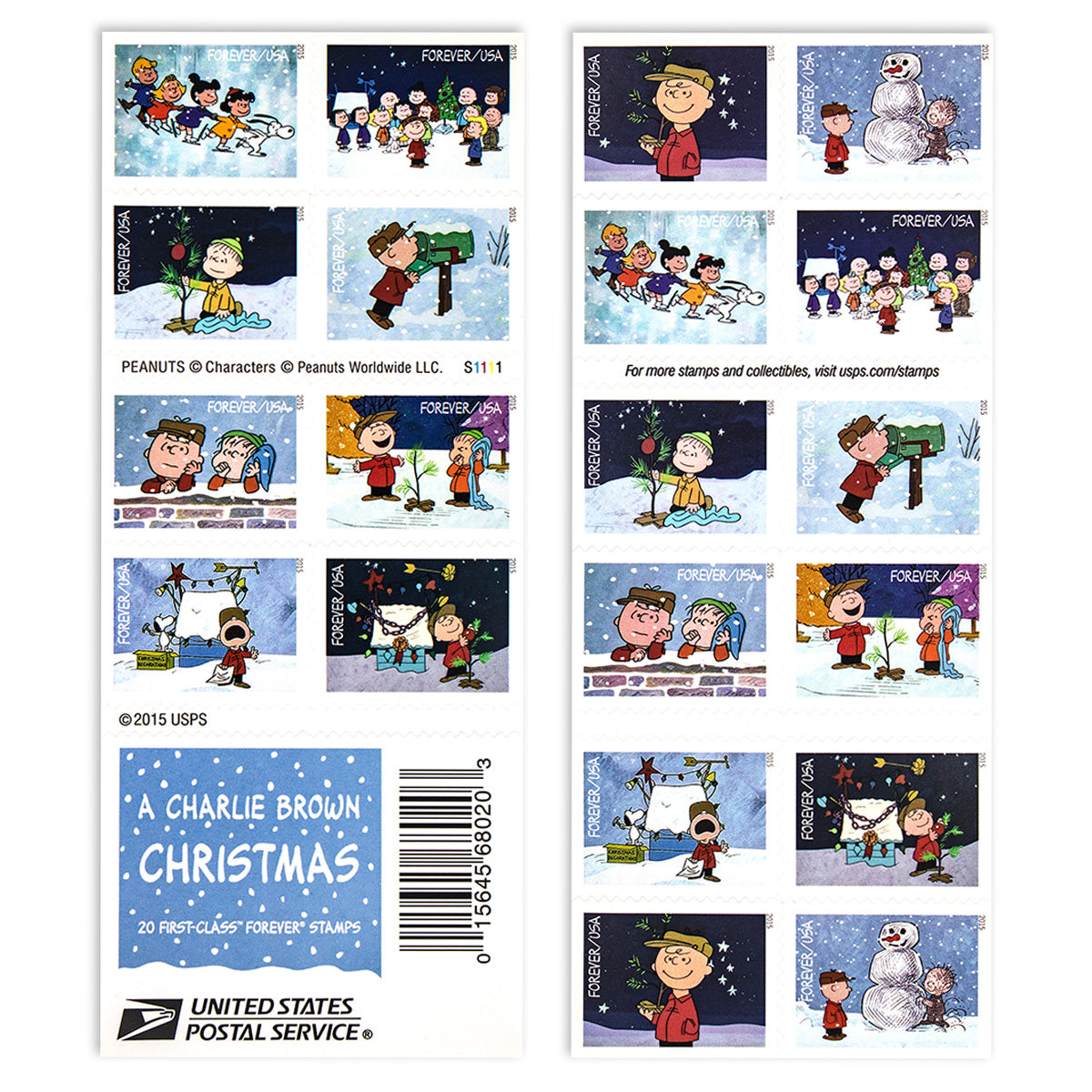 2015 Contemporary Christmas: A Charlie Brown Christmas Forever First Class Postage Stamps